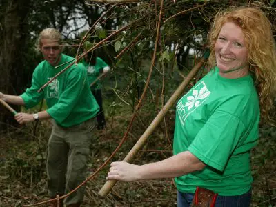 Charlie Dimmock working with BTCV
